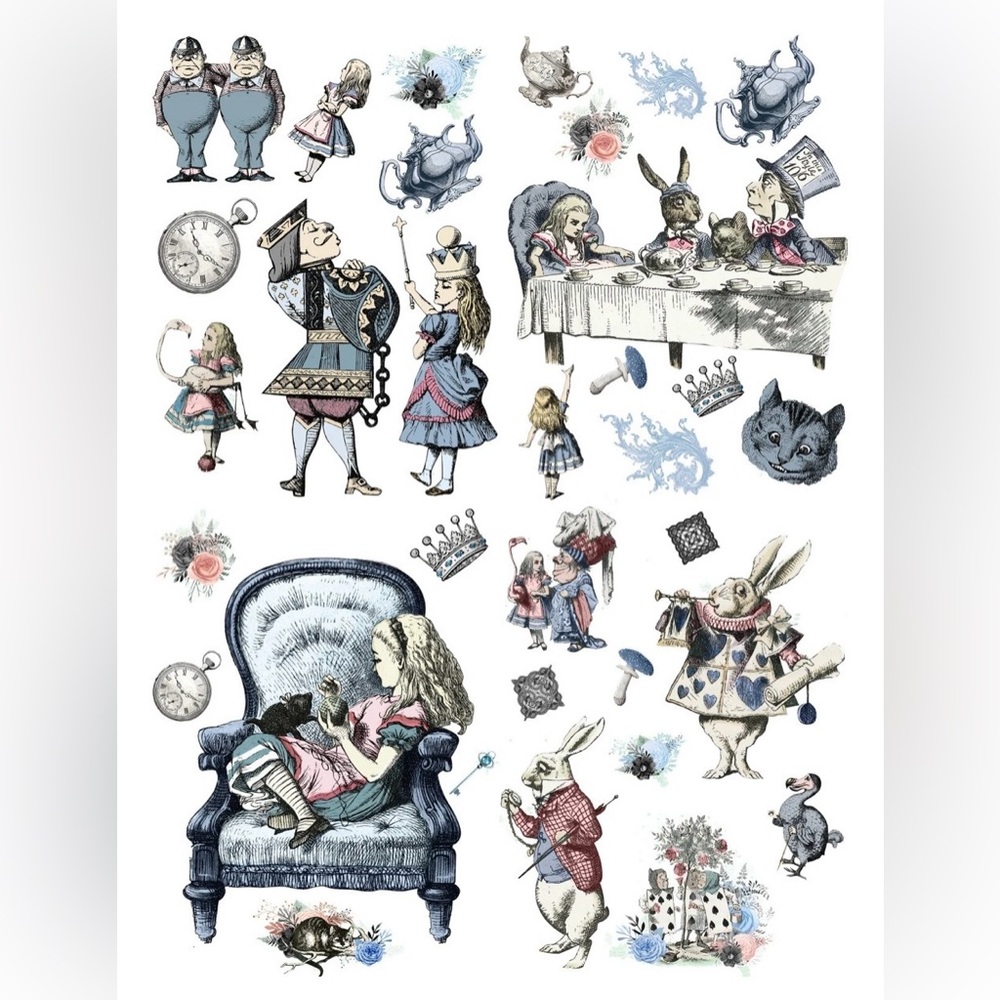 Dixie Belle Alice in Wonderland Belles & Whistles Transfer Sheets New Low Price! - Picture 1 of 3